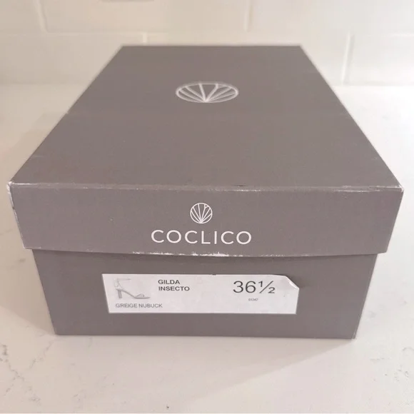Coclico Gilda Heel Greige Nubuck Size 6.5